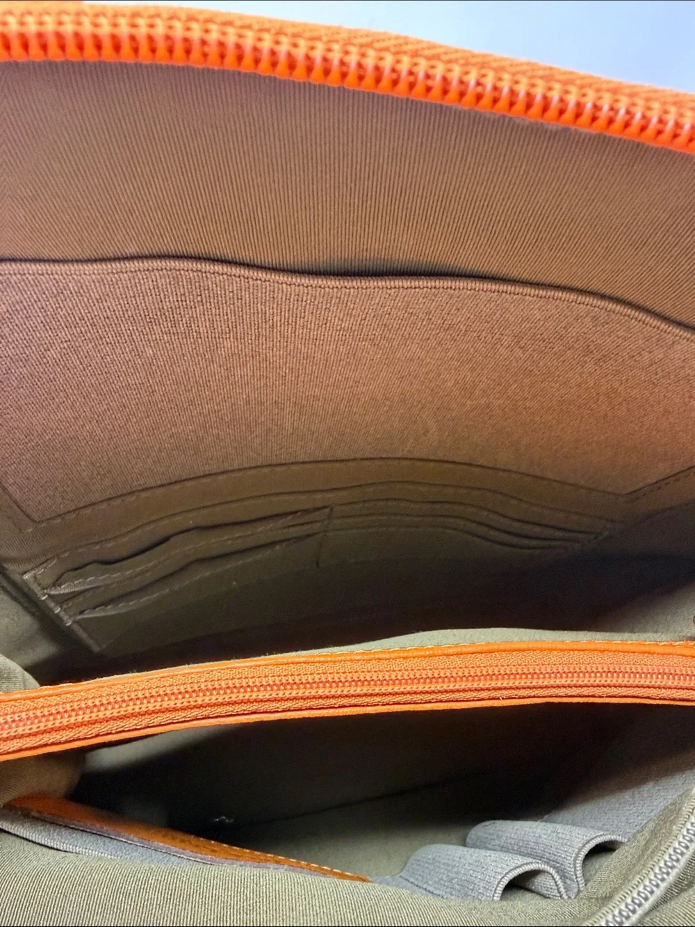 Jack Georges Bright Orange Leather Backpack with Front Zip Pocket
